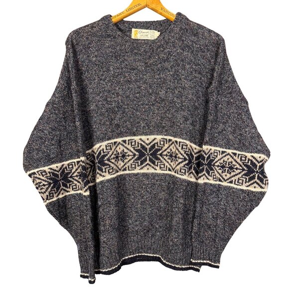 Vintage Shetland Wool Sweater Nordic Fair Isle Knit Cabin Core Aesthetic - Picture 1 of 6